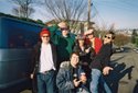 The Leather Uppers, Evaporators and Dave of the Fallouts outside of Dave's place in Seattle, WA, USA!