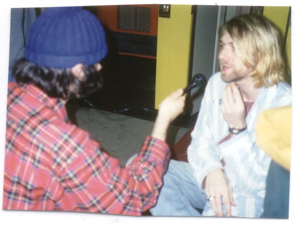 Nardwuar, Kurt Cobain. PNE Forum, Vancouver , BC, Canada. January 4,1994. (Pic by John Geezuz)
