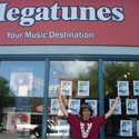 Outside of Megatunes in Edmonton were the EVaporators did another instore with Andrew WK!