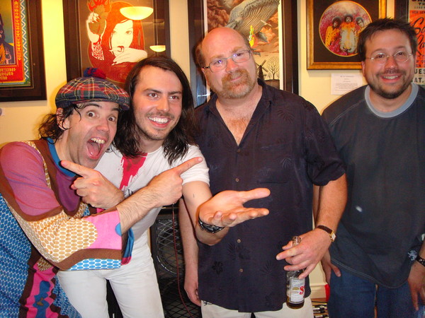 Nardwuar , Andrew WK, & Rob and Jamie from Neptoon Records, after the "A Wild Pear" all ages record release party @ Neptoon Records in Vancouver, BC , Canaduh!