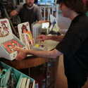 Jamie from Neptoon Records and Nardwuar gettin' ready for the Evaporators / Andrew WK "A Wild Pear" 7inch release instore at Neptoon Records in Vancouver, BC, Canada!  