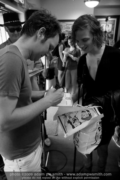 Shawn signing  the "Wild Pear" 7incher! 
