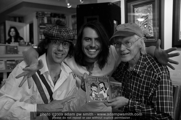 Nardwuar, Andrew WK, and Chad Allan of the Guess Who at the Evaoporators / Andrew WK "A Wild Pear" 7inch release instore!