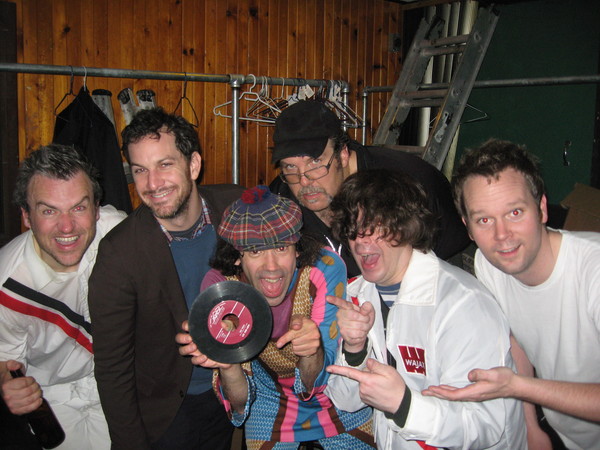 With Todd P (NYC) and Bobby Beaton, at Bar St. laurent 2, Montreal Quebec, holding a copy of Les Hou Lops "Oh Non" which the Evaporators did that nite with Bobby Beaton singing!