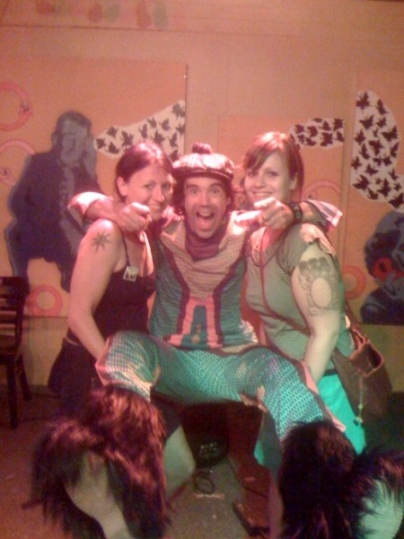 Sheri, Nardwuar and Shayla ! Slabtown, Portland. OR 2008! 
(Photo by Hunt Stockwell )