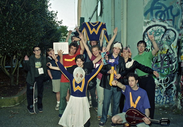 Thee Goblins outside the Capitol Theatre, Olympia , Washington, USA  at Yo-Yo-A-Go-Go 1997 . (Pic: Scott Livingstone)
