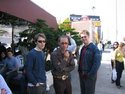 Senor Amor stands guard over the Scott and John while Nardwuar goes in for more Chicken and Waffles and Syrup!