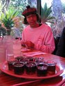 Portrait of Nardwuar with syrup. Those Canadians love everything maple!