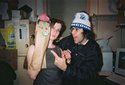 Holly from Montreal giving Nardwuar a "custom" Dragon Puppet she made!