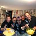 Nardwuar and The Evaporators eating the amazing cheese they got before playing Neptoon Recs in Vancouver, BC for Record Store Day !