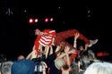 Nardwuar crowd surfing at the Mint 10th Birthday show! (Photo by: Joseph R.)
(August 31 2001)