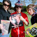 Davey Havoc and Jade Puget of AFI with Nardwuar. Virgin Festival, Vancouver, BC, Canada!