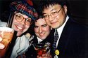 Nardwuar, Mirko (a 15 year listener of the Nardwuar Show!) and Randy from Mint Records at Fluffgirl's Burlesque.