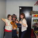 Harriet of Los Campesinos, Nardwuar, and Katie from Sky Larkin , Backstage Room #1, Richard's on Richards, Vancouver, BC, Canada!