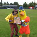 San Diego Famous Chicken , Nardwuar. Nat Bailey Stadium, East Vancouver, BC, Canada!