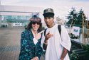 Chingy and Nardwuar on the Patio of The Beat, Plaza of Nations, Vancouver, British Columbia, Canada.