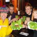Nardwuar, Aaron  Ash owner of Gorilla Food, Brett (Kate Nash band) and Kate Nash at Gorilla Food! Vancouver, BC, Canada!