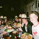 Nardwuar, John Collins (front right) Ryan Jarman from The Cribs, Kate Nash and her band. Tomahawk BBQ, North Vancouver, BC, Canaduh!