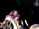 Nardwuar riding his Acetone from when the Evaporators opened for Mudhoney at the Starfish Room, Vancouver,BC,  Friday, July 27, 2001.(Photo by: Nadja H.)