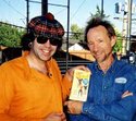 Nardwuar, sweating heavily in the actual shirt that Peter Tork wore in the movie 'Head,' meets Peter Tork at the Skagit Valley County Fair, Mount Vernon, WA, USA! (The shirt was bought by Nardwuar's friend Mark Kleiner at a Monkees Convention in 1986) 