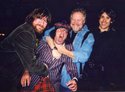 Ebbot (left) and  Mattias (far right) of The Soundtrack of Our Lives join Randy Bachman in a Nardwuar shakedown.