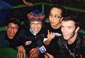 Ed Lasko, Nardwuar, Rockin' Enocky of Jackie and the Cedrics, and Grant Lawrence at a Jackie and the Cedrics gig!