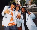 Chali 2na and Akil of Jurassic 5 with Nardwuar in Vancouver, BC, Canada.