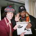 Nardwuar and Afrika Bambaataa. Pan Pacific Hotel. Vancouver, BC, Canada! (Holding a copy of Michael Viner's Incredible Bongo Band LP (which was recorded in Vancouver!!!)