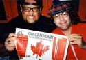 Fletcher of Pennywise and Nardwuar holding a Subhumans Poster. Vancouver, BC, Canaduh!