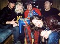 Nardwuar and Fred Thorsen (far right) with The Sounds. Van, BC, Can!