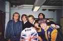 Herman's Hermits's 2002: Peter Noone, Ron, Rick, Andy, Dave, and Nardwuar backstage at The Orpheum, Vancouver, BC.