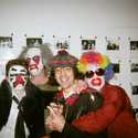 Powerclown (All Clown Iron Maiden Tribute band) and Nardwuar at Bev Davie's Punk Rock Photo Exhibit. JEM Gallery, Vancouver, BC, Canada!