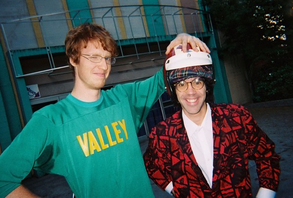Richard Reed Parry of the Arcade Fire, and Nardwuar outside of the PNE Forum, Vancouver, BC, Canada!