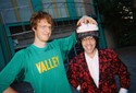 Richard Reed Parry of the Arcade Fire, and Nardwuar outside of the PNE Forum, Vancouver, BC, Canada!