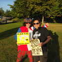 Nardwuar and Ron Reyes of Black Flag / Red Cross / Crash Bang Crunch Pop. Crab Beach, Vancouver, BC, Canada!