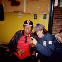 Blowfly (unmasked! ) backstage with Nardwuar. Richard's on Richards, Vancouver, BC, Canada!