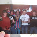 Nardwuar with Ian (far left) from Attack in Black and his band in 2004!