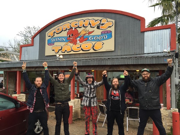 Cancer Bats, Nardwuar  outside of Torchy's Tacos in Austin, Texas! 