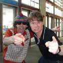 Nardwuar and Vic Galloway from BBC Scotland!  SXSW 2011, Austin, Texas, USA !