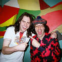 Andrew WK and Nardwuar . Empire Theatre, Vancouver, BC, Canada , before Andrew WK's 2007 motivational lecture!