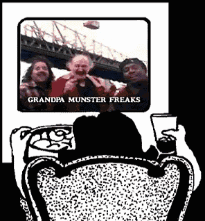 Grandpa Munster and one of the Coreys 

freaks out w/Ron